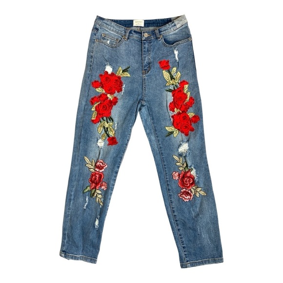 Emory Park Embroidered Cropped Jeans - Picture 2 of 11